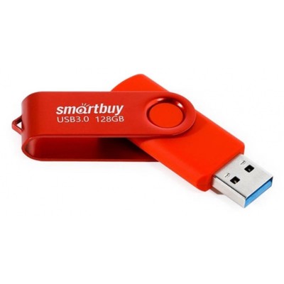 Флешка Smartbuy Twist, 128 Гб, USB 3.1, чт до 70 Мб/с, зап до 40 Мб/с, красная
