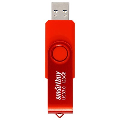 Флешка Smartbuy Twist, 128 Гб, USB 3.1, чтение до 70 Мб/с, запись до 40 Мб/с, красная