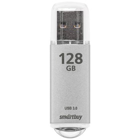 Флешка Smartbuy V-Cut, 128 Гб, USB 3.0, чт до 75 Мб/с, зап до 25 Мб/с, серая 9864197