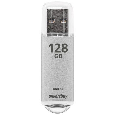 Флешка Smartbuy V-Cut, 128 Гб, USB 3.0, чт до 75 Мб/с, зап до 25 Мб/с, серая