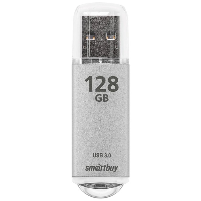 Флешка Smartbuy V-Cut, 128 Гб, USB 3.0, чт до 75 Мб/с, зап до 25 Мб/с, серая - фото 51576444