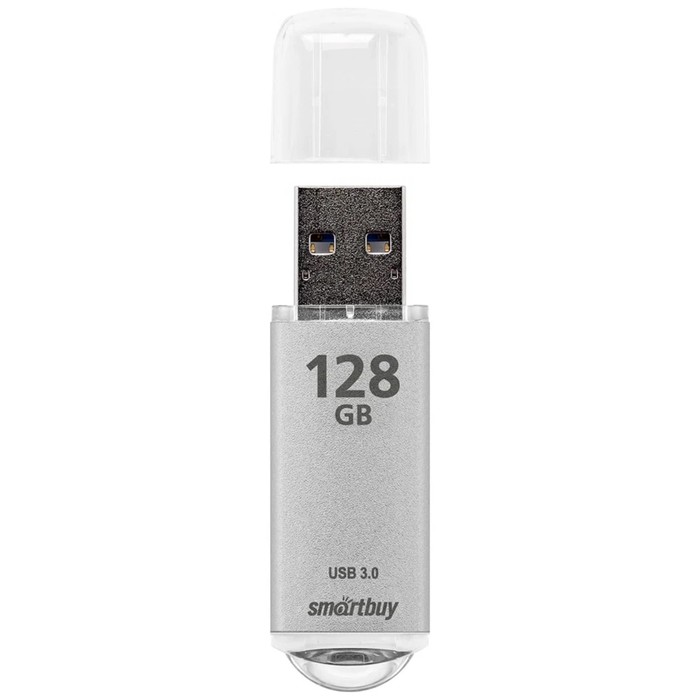 Флешка Smartbuy V-Cut, 128 Гб, USB 3.0, чт до 75 Мб/с, зап до 25 Мб/с, серая - фото 51576446