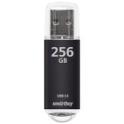 Флешка Smartbuy V-Cut, 256 Гб, USB 3.0, чт до 75 Мб/с, зап до 25 Мб/с, черная - фото 321660612