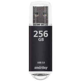 Флешка Smartbuy V-Cut, 256 Гб, USB 3.0, чт до 75 Мб/с, зап до 25 Мб/с, черная 9864198