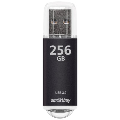 Флешка Smartbuy V-Cut, 256 Гб, USB 3.0, чт до 75 Мб/с, зап до 25 Мб/с, черная