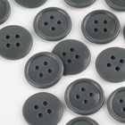Набор пуговиц, термо-, хим- и огнестойких, 4 прокола, d = 17 мм, 25 шт, цвет серый - фото 24175372