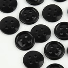 Набор пуговиц, термо- и химстойких, 4 прокола, d = 14 мм, 25 шт, цвет чёрный - фото 24568061