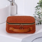 Косметичка на молнии, с ручкой, цвет коричневый - Фото 2