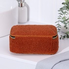 Косметичка на молнии, с ручкой, цвет коричневый - Фото 3