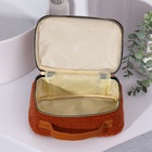 Косметичка на молнии, с ручкой, цвет коричневый - Фото 4