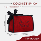 Косметичка на молнии, с подкладкой, цвет бордовый - Фото 1