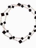 Бусы с жемчугом «Галантность», 90-110 см, чёрно-белые в золоте - Фото 1