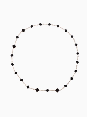 Бусы с жемчугом "Галантность", цвет чёрно-белый в золоте, 80см