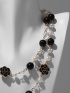 Бусы «Галантность» с жемчугом, шар №10, чёрно-белые в золоте, 80 см - Фото 8