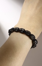 Браслет «Гематит» черепа, цвет чёрный, 7 см - фото 31068872