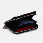 Кошелёк на молнии, отдел для карт, для монет, чёрный, красный - Фото 3