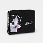 Кошелёк маленький «Хехе», на молнии, отдел для карт, для монет, чёрный - Фото 3