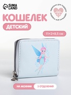 Кошелёк на молнии, отдел для карт, для монет, светло-голубой - Фото 1