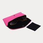 Футляр для очков на кнопке, однотонный, размер 17×4×7 см, розовый - Фото 2