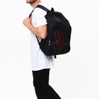 Рюкзак мужской на молнии, 3 наружных кармана, цвет чёрный - Фото 7