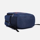 Рюкзак мужской на молнии, 3 наружных кармана, цвет синий - Фото 3