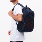 Рюкзак мужской на молнии, 3 наружных кармана, цвет синий - Фото 5