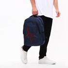 Рюкзак мужской на молнии, 3 наружных кармана, цвет синий - Фото 6