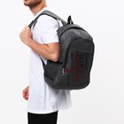 Рюкзак мужской на молнии, 3 наружных кармана, цвет серый - Фото 5