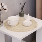 Салфетка сервировочная на стол Доляна «Дуо», d=30 см, бежевая - Фото 5