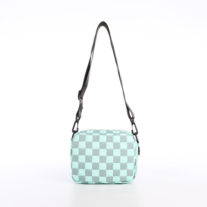 Сумка молодёжная на молнии, 17×6×14 см, бирюзовая - Фото 1