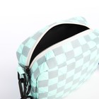 Сумка молодёжная на молнии, 17×6×14 см, бирюзовая - Фото 5