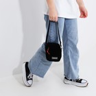 Сумка молодёжная на молнии, с наружным карманом, 15×7×19 см, чёрная - Фото 6