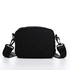 Сумка молодёжная на молнии, 17×6×14 см, чёрная - Фото 4