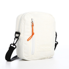 Сумка молодёжная на молнии, с наружным карманом, 15×7×19 см, белая - Фото 3