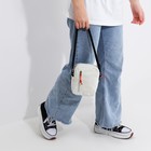 Сумка молодёжная на молнии, с наружным карманом, 15×7×19 см, белая - Фото 2