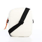 Сумка молодёжная на молнии, с наружным карманом, 15×7×19 см, белая - Фото 4