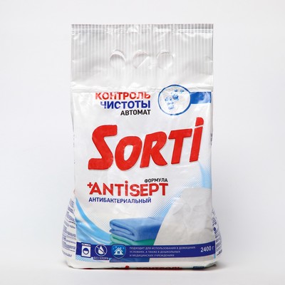 Стиральный порошок Sorti "Контроль чистоты", автомат универсальный 2,4 кг
