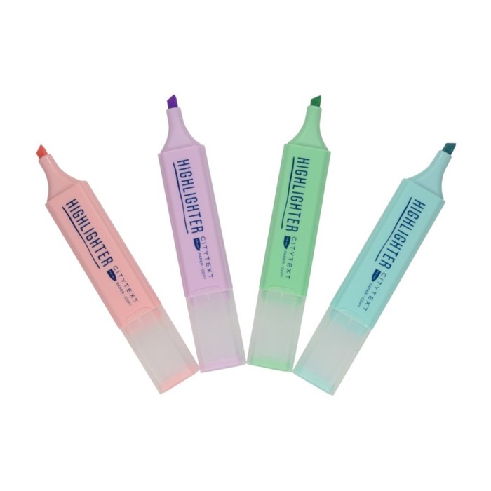 Набор маркеров-текстовыделителей 4 цвета, 1.0-5.0 мм, BrunoVisconti CityText, в ПВХ кармане