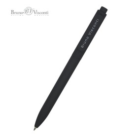 Ручка шариковая автоматическая, 0,7 мм, BrunoVisconti SoftClick Black, стержень синий, корпус soft touch