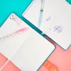 Блокнот А5, 128 листов в линию с хлястиком на кнопке, MY REFRESH, обложка PVC, ляссе, блок тонированный с иллюстрациями 100 г/м2 - фото 22568232