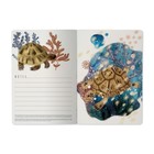 Тетрадь 40 листов в клетку сшивная "Фантазия. Кораллы", мелованный картон, soft touch, фольга золото, тонированный блок 70 г/м2 - фото 24568107