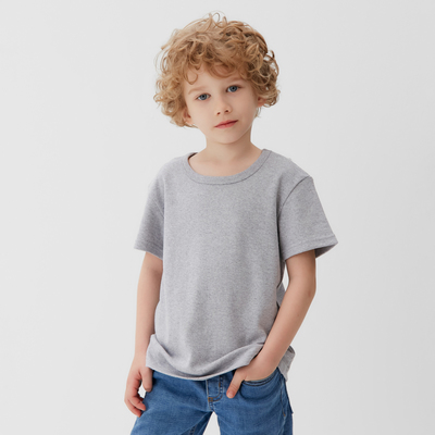 Футболка детская KAFTAN: Basic line, серая, размер 28 (86-92 см)