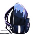 Ранец школьный Стандарт, 33 х 25 х 13 см, Grizzly RAm-384, + мешок для обуви, чёрный/бирюзовый - фото 25325846