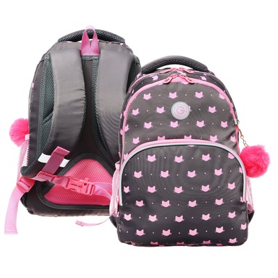 Рюкзак школьный, 40 х 27 х 20 см, Grizzly 360, эргономичная спинка, отделение для ноутбука, серый RG-360-5_2