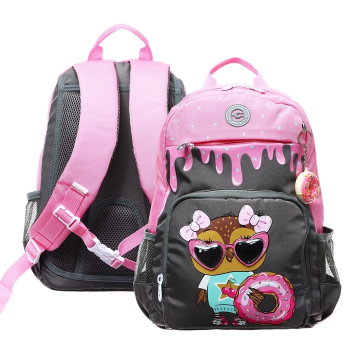 Рюкзак школьный, 40 х 25 х 13 см, Grizzly 364, эргономичная спинка, серый RG-364-1_1 - Фото 1