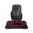 Игровой набор Marvo M355+G1, мышь проводная+коврик, 7200 dpi, цвет черно-красный - фото 319920197