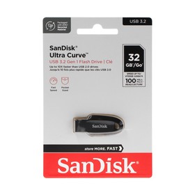 Флешка SanDisk Ultra Curve, 32 Гб, USB 3.2, чт до 100 Мб/с, черная 9891472