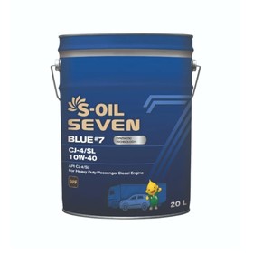 Масло моторное S-OIL BLUE #7, 10W-40, CJ-4, синтетическое, 20 л