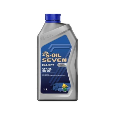 Масло моторное S-OIL BLUE #7, 5W-30, CI-4/SL, E7, синтетическое, 1 л