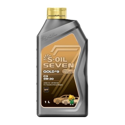 Масло моторное S-OIL GOLD #9, 5W-30, CF C3, синтетическое, 1 л